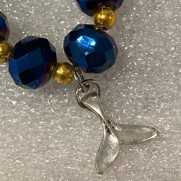 NWOT - Tropical Stretchy Mexican Silver & Gold Balls Dangle Charm Bracelet - Picture 12 of 14